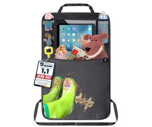 Termichy Kick Mat Car Organiser, Car Seat Back Protector with Clear iPad Holder Waterproof Material (1pack)