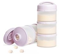 Termichy Milk Powder Dispenser Pot: Stackable Baby Formula Powder Pots | Separate Portioning Compartments - Mess-Free Individual Spout for No-Spill Pouring - for Home Outings & Night Feeds