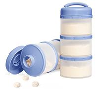 Termichy Milk Powder Dispenser Pot: Stackable Baby Formula Powder Pots | Separate Portioning Compartments - Mess-Free Individual Spout for No-Spill Pouring - for Home Outings & Night Feeds