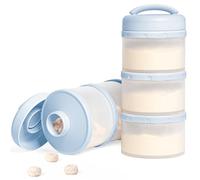 Termichy Milk Powder Dispenser Pot: Stackable Baby Formula Powder Pots | Separate Portioning Compartments - Mess-Free Individual Spout for No-Spill Pouring - for Home Outings & Night Feeds