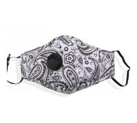 Termin8 Adult Face Mask X1 With 2X Valve Replaceable Filter Paisley White