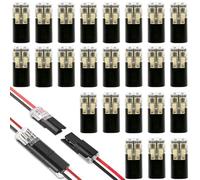 Terminal block CTRICALVER 2-pin branch connector Simple and high-speed wiring installation Branch wiring connection Thin line LED terminal block D2-transparent 24 pack
