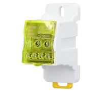 Terminal Block Distribution Box DIN Rail Mountable 690V 80A Fireproof PA66 Material Brass Conductor Junction Box for Electrical Cabinets and High Voltage Applications (Yellow)