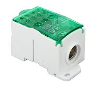 Terminal Block Junction Box, DIN Rail Main Line Universal Power Distribution Box, 690V 400A Fireproof Insulated with Brass Connectors for Industrial Electrical Cabinets (Green)