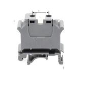 Terminal Block Screw Clamp Connector for Wiring, Brass DIN Rail Connector, UK1.5N/2.5B/3N/5N/6N/10N/16N/25N/35N/50N(UK-25N X 10Pcs,Grey)