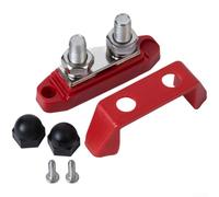 Terminal Block with Cover for 12V Through 48V DC Vehicle Battery Circuits Including Motorhomes and Adventure Vehicles (10MM Red)