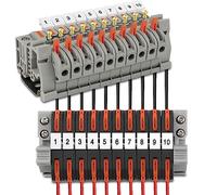 Terminal Blocks, DIN Rail, Pack of 20, 0.08-4 mm², PCT-211, DIN Rail, Clamps, Feed-Through Clamp, DIN Rail for Fixed Cables Automation Projects