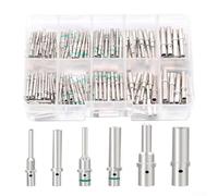 Terminal Connector Kit 180 Piece - Solid Pin Connectors for Size 12, 16, 20 AWG Wires, for Tin-Plated Copper Automotive Cable Connectors