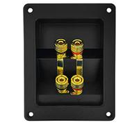 Terminal Cup Square with 4 Copper Binding Post, A | ABS Connecting Boxes, 4 Binding Post, Rear Back Panel, Banana Subwoofer Plugs, Spring Cup