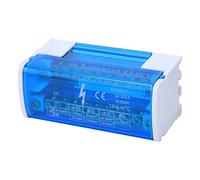 Terminal Distribution Box, Din Rail Mount 125A / 500V 2x11 Position Terminal Block Distribution Module, 2-Level Single Phase with Transparent Dust Cover 211