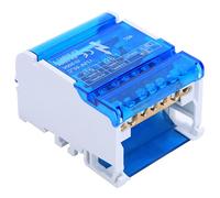 Terminal Distribution Box, Single Phase Din Rail Terminals Case with Protective Cover for Electrical Engineering for Control Cabinets Switchgear