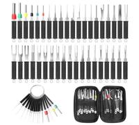 Terminal Removal Tool 39-Piece Set, Electrical Pin Depinning Extractor Kit with Stainless Steel Pins and Plastic Handles for Car Audio, ECU, Wiring Harness Repair