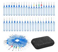 Terminal Removal Tool Kit 41 Pcs Depinning Tool Electrical Connector Pin Removal Tool Kit Pin Extractor Tool Set Wire Terminal Release Tool for Automotive Car Household Devices - Blue