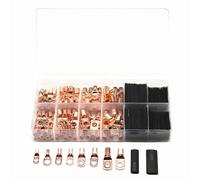 Terminal，Wire Terminal Connectors 60/220/260CPS Assortment Car Auto Copper Ring Terminal Wire Crimp Connector Bare Cable Battery Terminals Soldered Connectors Kit(220PCS Sliver)