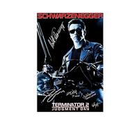 Terminator 2 Judgement Day Schwarzenegger Signed Poster(1) Canvas Poster Wall Art Decor Print Picture Paintings for Living Room Bedroom Decoration Unframe-style 12x18inch(30x45cm)