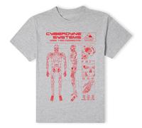 Terminator Official T-800 Schematic T-Shirt - Grey | Size: Large Terminator Grey L