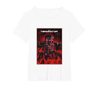 Terminator Your Future is in It's Hands Endoskeleton T-Shirt, Women's Plus, White, 1X