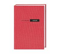 Terminer A5, Struktur rot 2026: Schicker Terminkalender mit hochwertigem Struktureinband. Buch-Kalender mit Lesebändchen. Wochenplaner mit 152 Seiten. Taschenkalender zum Planen von Terminen.