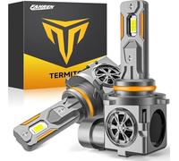 Termitor 9005/HB3 LED Bulbs, 30000lm, 800% Ultra Brightness, 1:1 Halogen Size, 6500K, Cool White, 10 Years Lifespan with Cooling Fan, Plug and Play, Pack of 2
