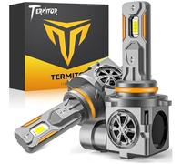 Termitor 9005/HB3 LED Bulbs, 30000lm, 800% Ultra Brightness, 1:1 Halogen Size, 6500K, Cool White, 10 Years Lifespan with Cooling Fan, Plug and Play, Pack of 2