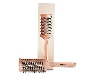 Termix Professional Gold Rose Large Thermal Flat Brush for Detangling and Smoothing, Ceramic Technology for Quick Drying, Intense Shine and Ergonomic Design, Limited Edition