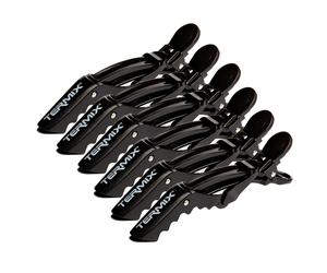 Termix Professional Pack Of 6 Double Hinge Black Hair Sectioning Clips Salon