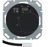 Termostato con contacto NA, para suelo radiante, R.1/R.3, Black, Brillo