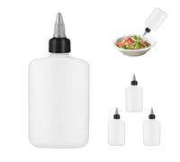 TERNCOEW 1. 4-Pack HDPE Oil Dispenser 120ML Leak-Proof Condiment Bottles With Spouts For Kitchen & Outdoor Kitchen Oil Measurement Tool