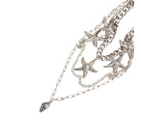 TERNCOEW 1 Set Adjustable Layering Necklace Sea Star Conch Pendant Lightweight Clavicle Chain For Beach Parties Jewelry Gift Vacation Accessory