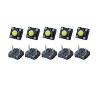 TERNCOEW 10pcs Mute Button Microswitches for Gaming or Office 6x6x4.3mm for Smooth and Quiet Clicking Microswitch Gaming Switches