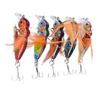 TERNCOEW 5Pcs Artificial Hard Baits Minnow Fishing Lure Crankbait Ants Lure with Treble Hook & Tassels Tackle Minnow Sinking Lures Tackle