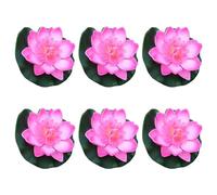 TERNCOEW 6Pcs Artificial Floating Flower Artificial Flower With Leaf Pad For Pond Pool Fountains Garden Decorations