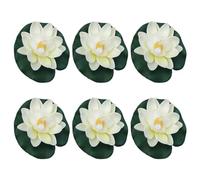 TERNCOEW 6Pcs Artificial Floating Flower Artificial Flower With Leaf Pad For Pond Pool Fountains Garden Decorations