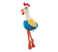 TERNCOEW Cotton Rope Dog Toy Plush Rooster with BuiltIn Squeaker for Indoor Entertainment Outdoor Fetching Game Teething Cheing Interaction Squeaky Pet