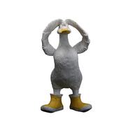TERNCOEW Decorative Resins Figure Funny Cartoon Animal With Rain Boot Sculpture For Lawns Patios And Indoor Desktop Display Resins Statue