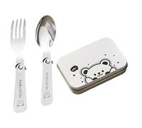 TERNCOEW Folding Travel Camping Cutlery Set Portable Utensil Light Weight Metal Fork Spoon Outdoor Flatware Dishwasher Safe Folding Stainless Steels Tableware