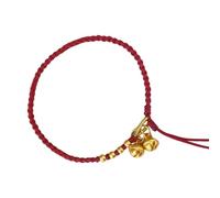 TERNCOEW Handmade Red Cord with Lucky Knot Pendant and Bells for New Year Blessings and Daily Wear Chinese Styles Braided Adjustable Wristband