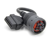 TERNCOEW Heavy-Duty J1939 9Pin to OBDII 16Pin Adapter Cable for Precise Engine Analysis and Error Code Reading Heavy Duty Truck Adapter Cable