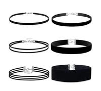 TERNCOEW Lightweight Adjustable Black Fabric Necklaces Set Of 2 Layering Jewelry For Casual Or Formal Occasions Stylish Layering Black Chokers