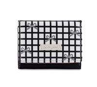 TERNCOEW Lightweight Striped PU Leather Wallet Compact Size Bows Charm and Efficient Storage Casual Coin Purse Card Holder Striped Bows Detail Purse