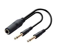 TERNCOEW Premium Y Shaped 6.35mm Splitter Cable Gold Coated Connectors 6.35mm Cord For Guitar Enhancers Studio Devices Y Splitter Cable