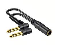 TERNCOEW Premium Y Shaped 6.35mm Splitter Cable Gold Coated Connectors 6.35mm Cord For Guitar Enhancers Studio Devices Y Splitter Cable