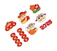 TERNCOEW Set Of 8 Year Of The Snake 2025 Cartoon Fridge Magnets Chinese New Year Sticker For Festivals Party Ornaments