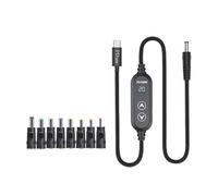 TERNCOEW USB C DC5.5mm Power Supply 100W With 5V/12V/15V/19V/20V Multiple Output USB To Direct Power Cord 8 Adapters For Laptops Voltages Control Charging Cable