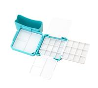 TERNCOEW Watercolour Palette Box - Compact Plastic Turquoise Palettes - Travel & Studio Use