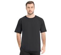 TERODACO Gym T Shirts Men Short Sleeve UV50+ Running Top Mens Cooling Breathable Sports Workout Fishing Swimming Rash Vest,Quick Dry Lightweight Soft 3010 Black XL