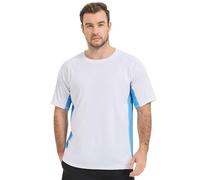 TERODACO Gym T Shirts Men Short Sleeve UV50+ Running Top Mens Cooling Breathable Sports Workout Fishing Swimming Rash Vest,Quick Dry Lightweight Soft 3011 White Blue L