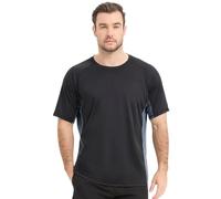 TERODACO Gym T Shirts Men Short Sleeve UV50+ Running Top Mens Cooling Breathable Sports Workout Fishing Swimming Rash Vest,Quick Dry Lightweight Soft 3011 Black Grey L