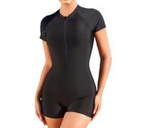 TERODACO Rash Vest Women One Piece Swimming Costume2608 Black L