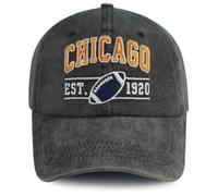 Terojnkl Embroidered City Football Hat for Men Women, Adjustable Unisex Cotton Fans Baseball Cap, F-chicago, One size